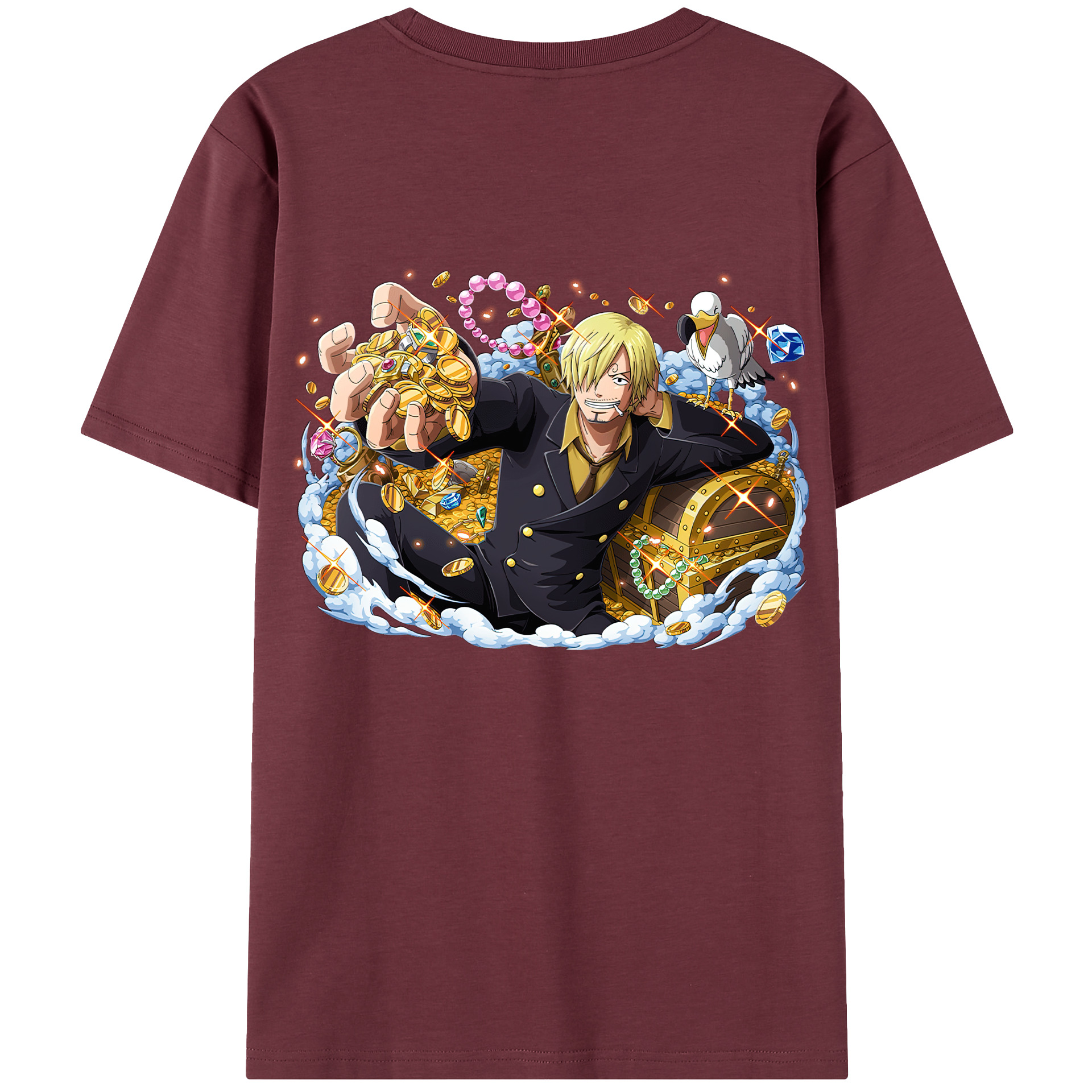 ワンピース サンジ ONE PIECE Sanji 綿100％半袖Tシャツ（背面プリント）